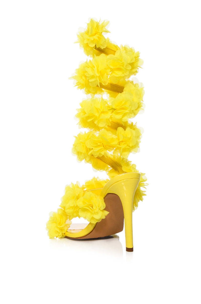 AZALEA WANG THEODOSIA FLORAL SANDAL IN YELLOW