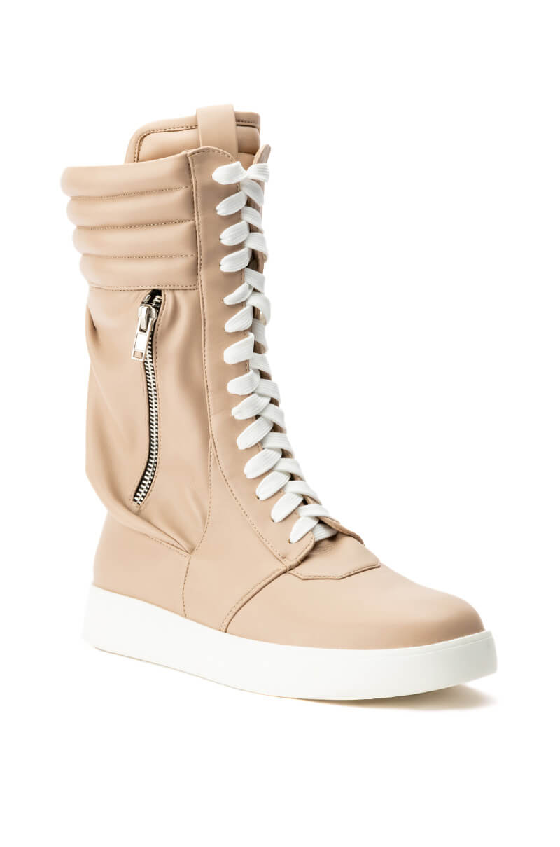 AZALEA WANG TONY MID CALF SNEAKER IN BONE