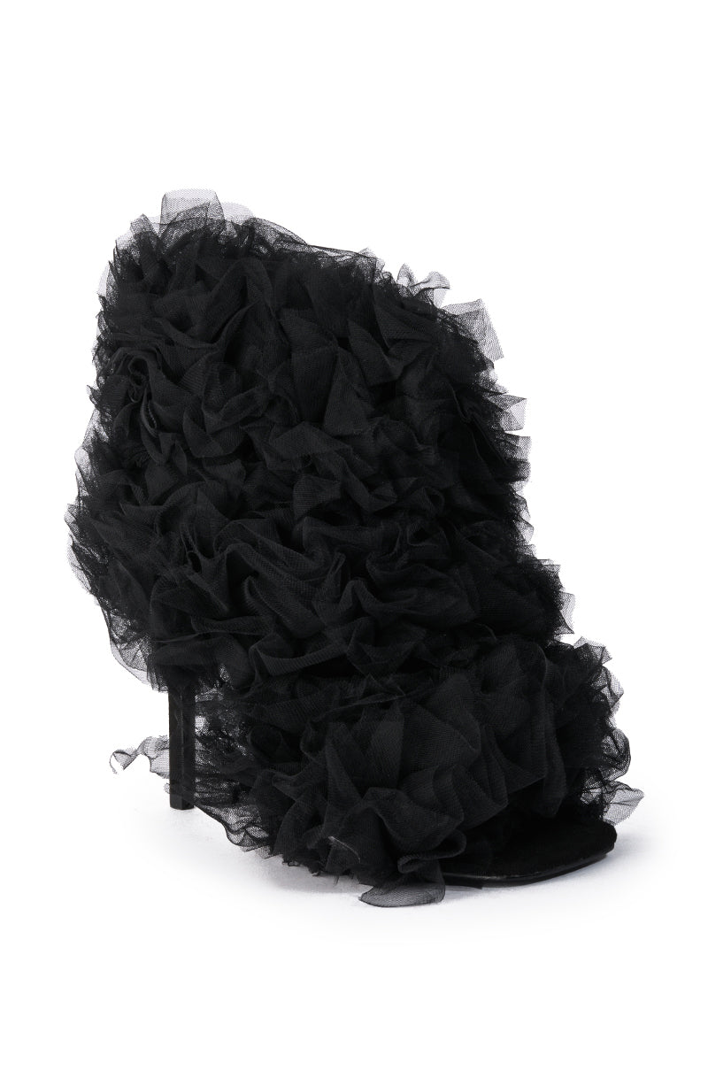 AZALEA WANG TUTU TULLE STILETTO BOOTIE IN BLACK