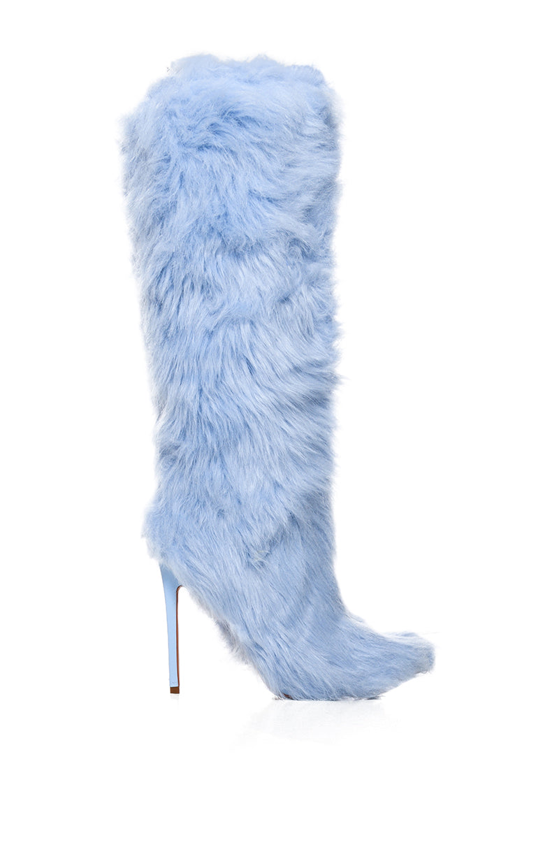 AZALEA WANG UPSETTER BLUE FURRY BOOT