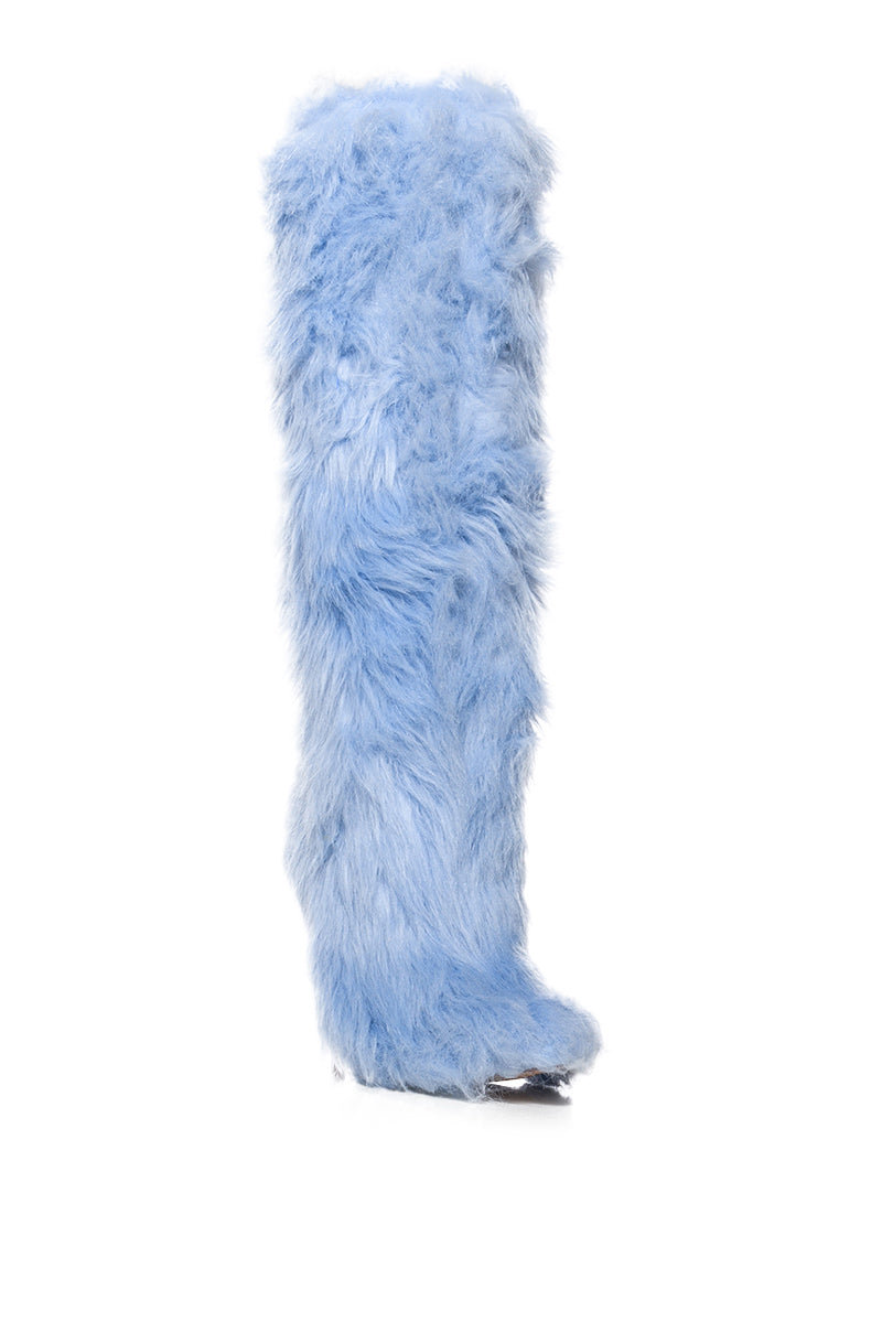 AZALEA WANG UPSETTER BLUE FURRY BOOT