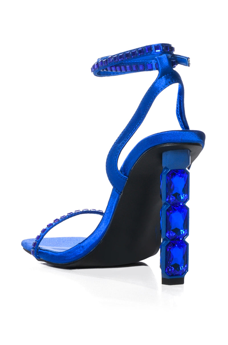 AZALEA WANG VIOLETA BLUE GEM HEEL SANDAL