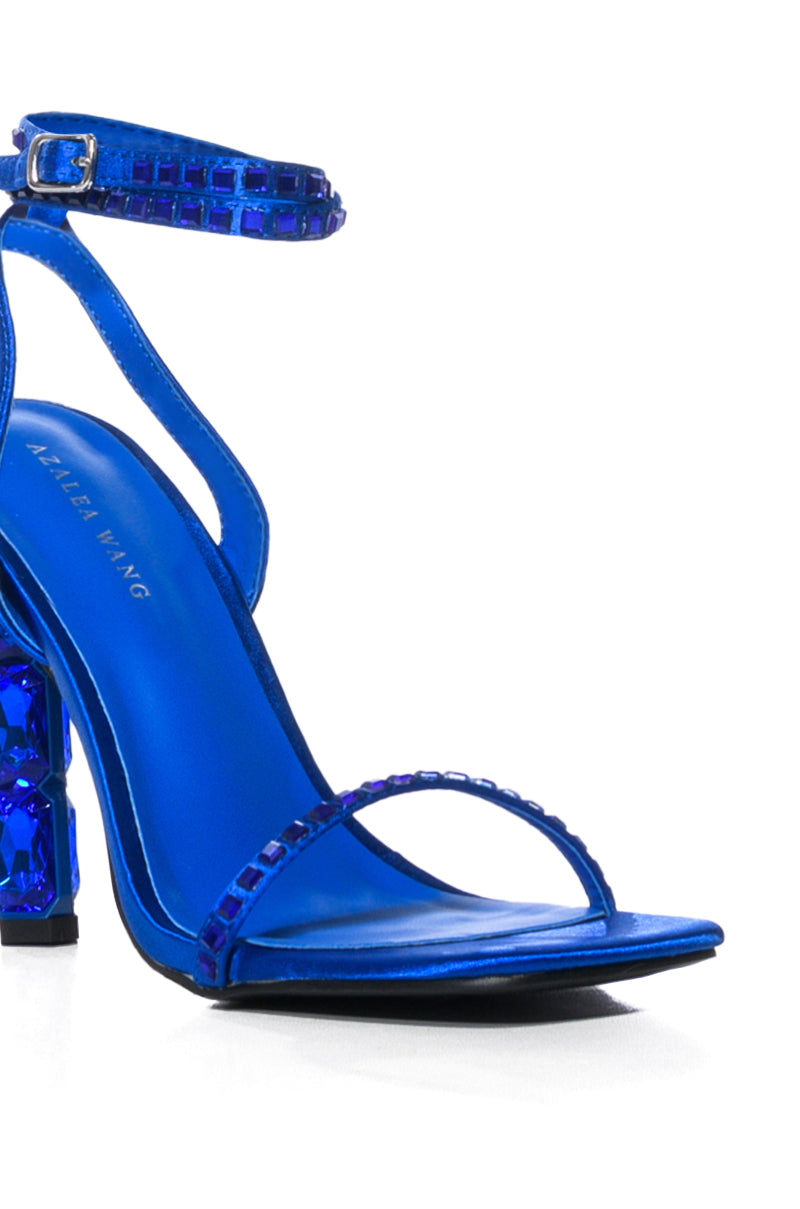 AZALEA WANG VIOLETA BLUE GEM HEEL SANDAL