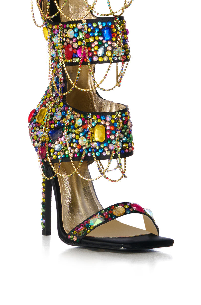 AZALEA WANG WARHOL MULTI EMBELLISHED SANDAL