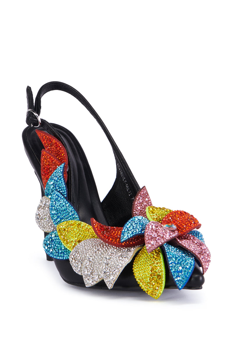 AZALEA WANG WEATHERLY MULTI FLOWER EMBELLISHED PUMP