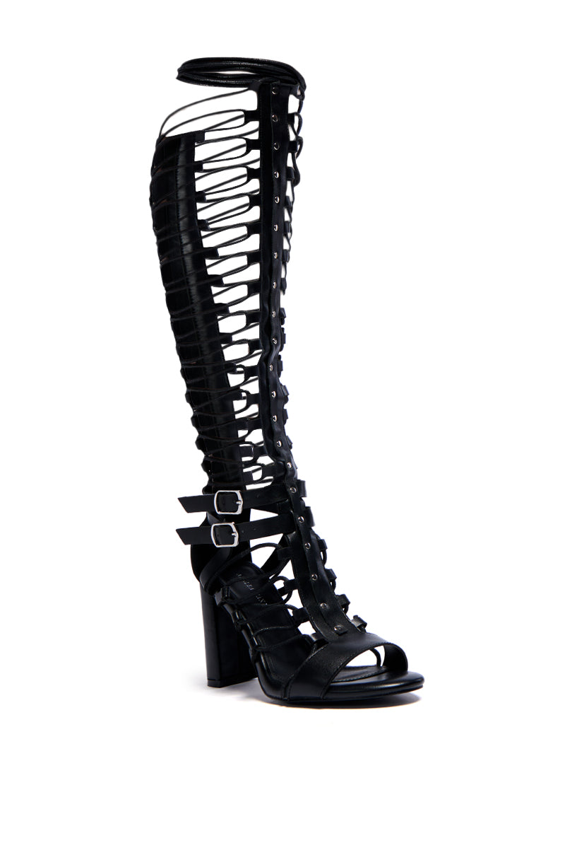 AZALEA WANG ZIVA LACE UP SANDAL