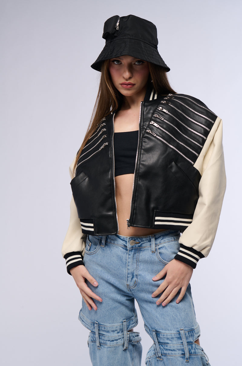 BEAM ME UP ZIPPERED BOMBER