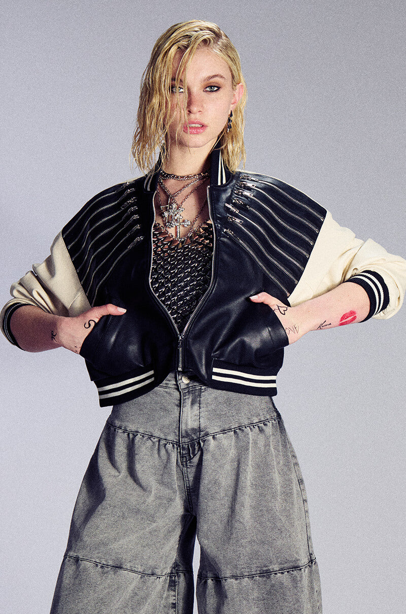 BEAM ME UP ZIPPERED BOMBER