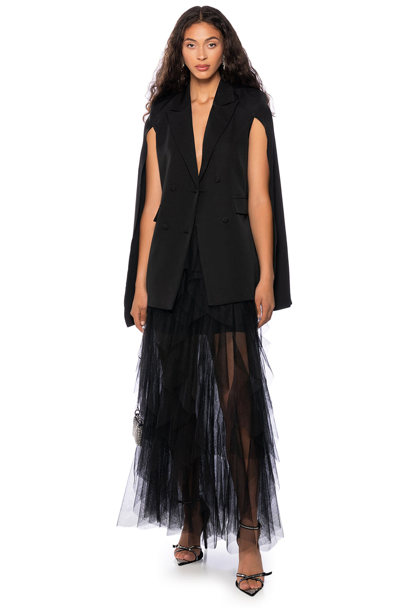 BLAZER CAPE IN BLACK