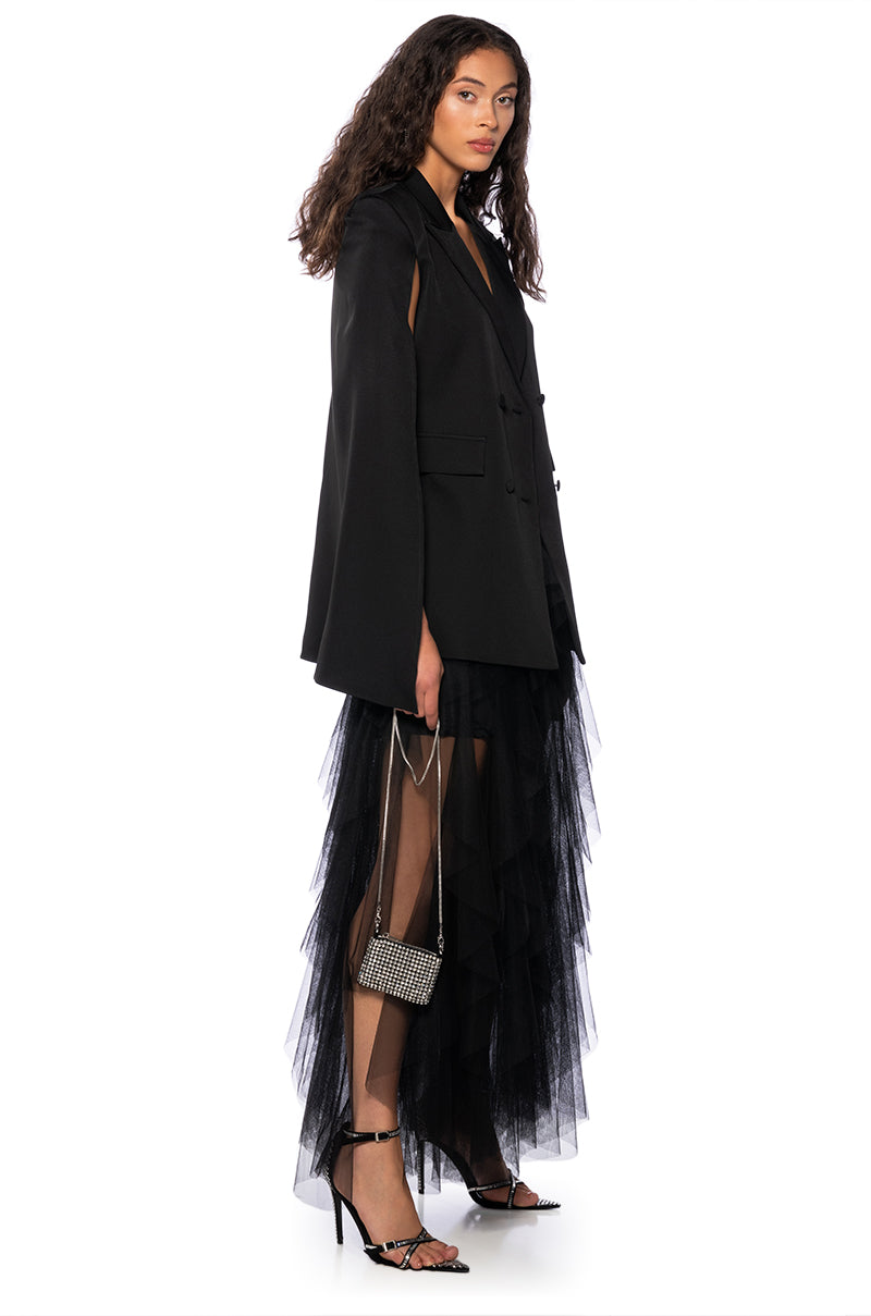 BLAZER CAPE IN BLACK