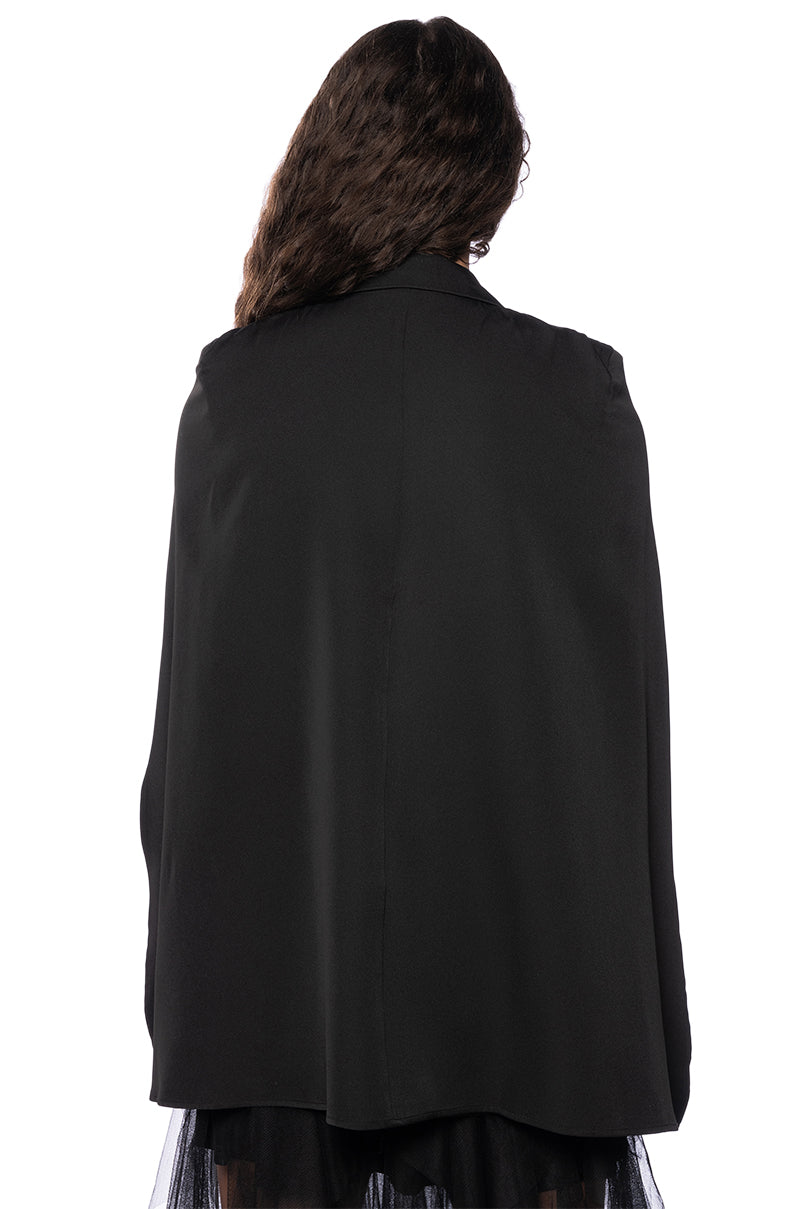 BLAZER CAPE IN BLACK