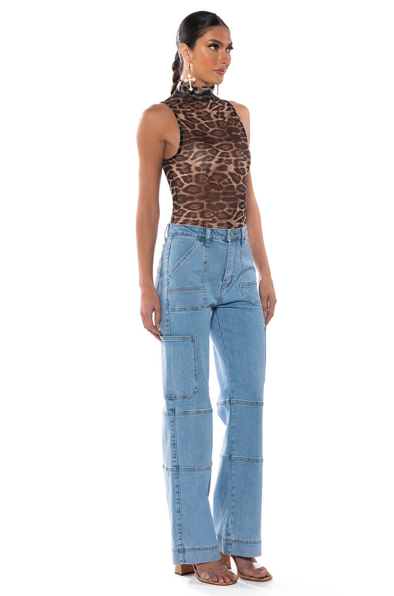KENDALL WIDE LEG UTILITY JEANS