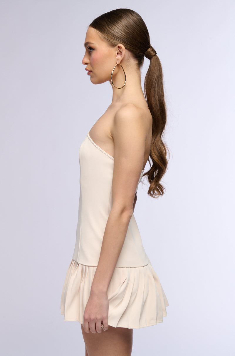 BROOKE PLEATED MINI DRESS