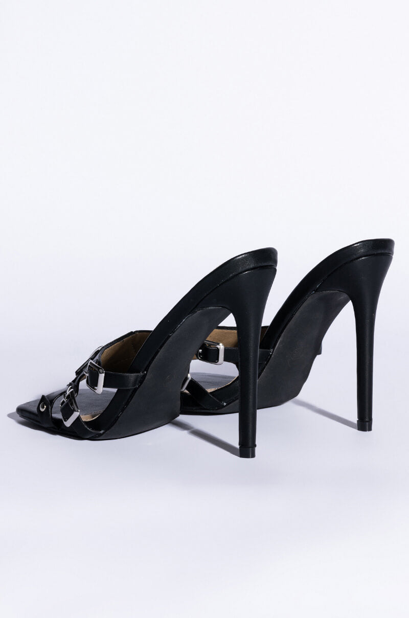 STILETTO MULE SANDAL IN BLACK