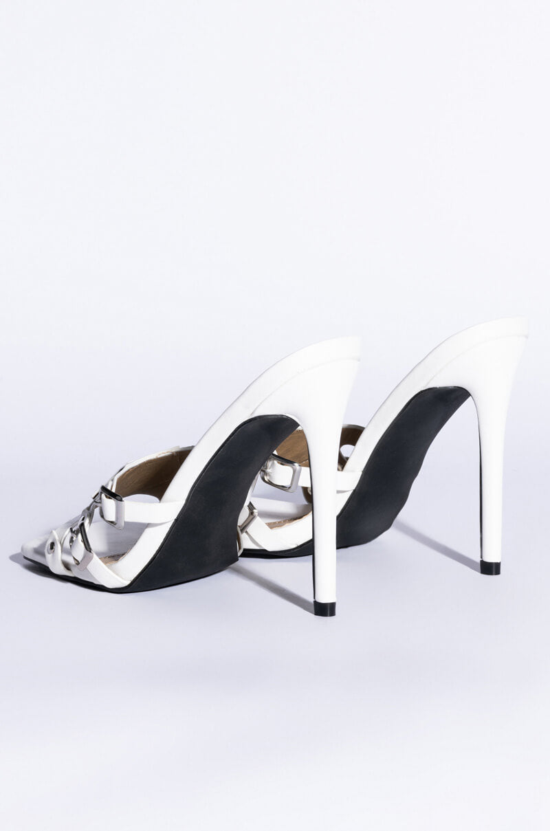 STILETTO MULE SANDAL IN WHITE