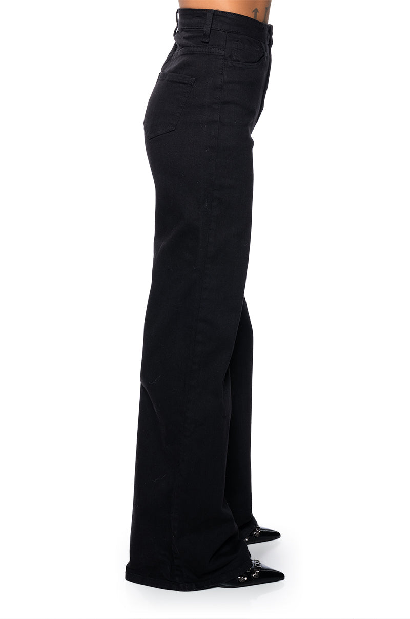 CALI DREAM WIDE LEG BLACK JEANS