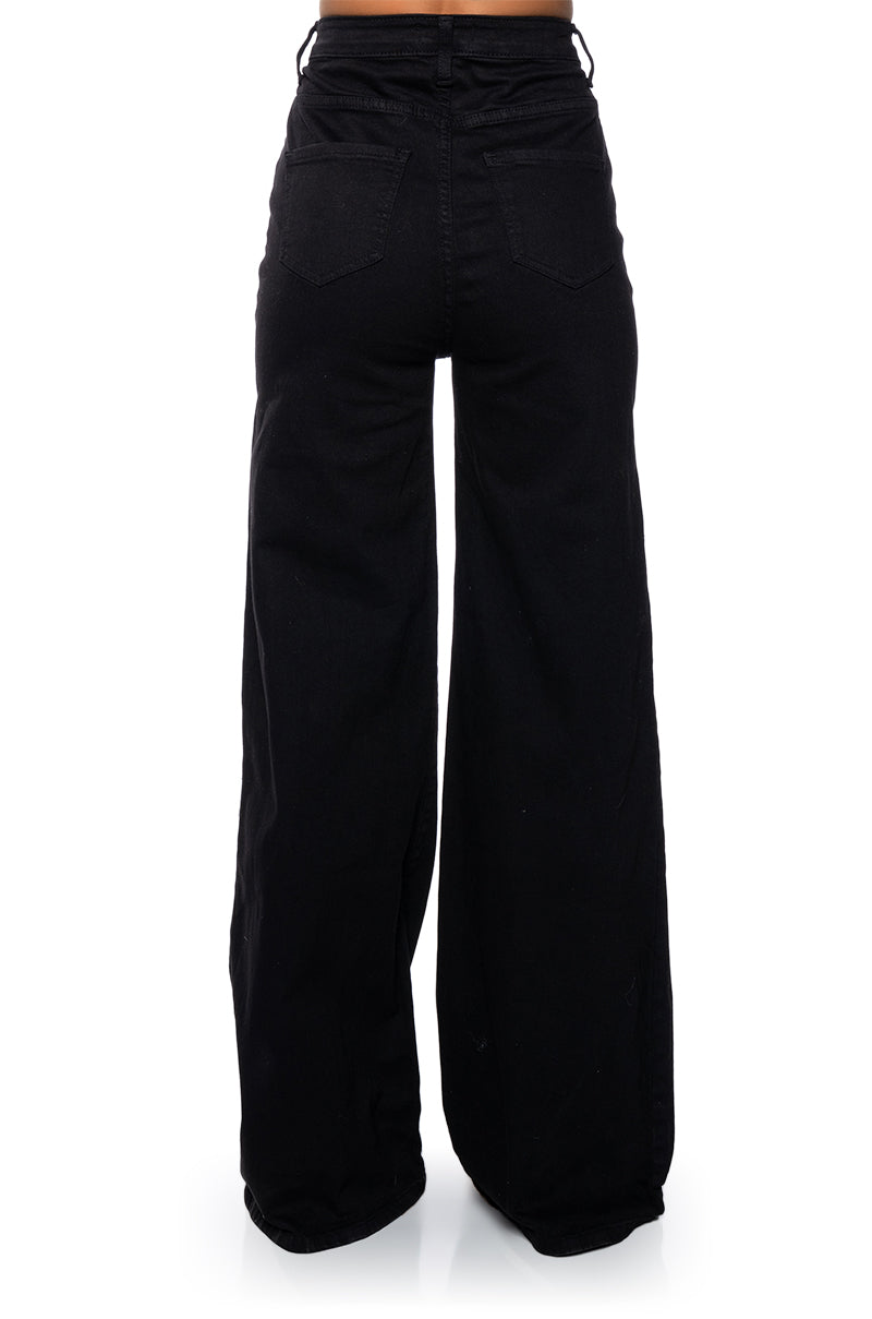 CALI DREAM WIDE LEG BLACK JEANS