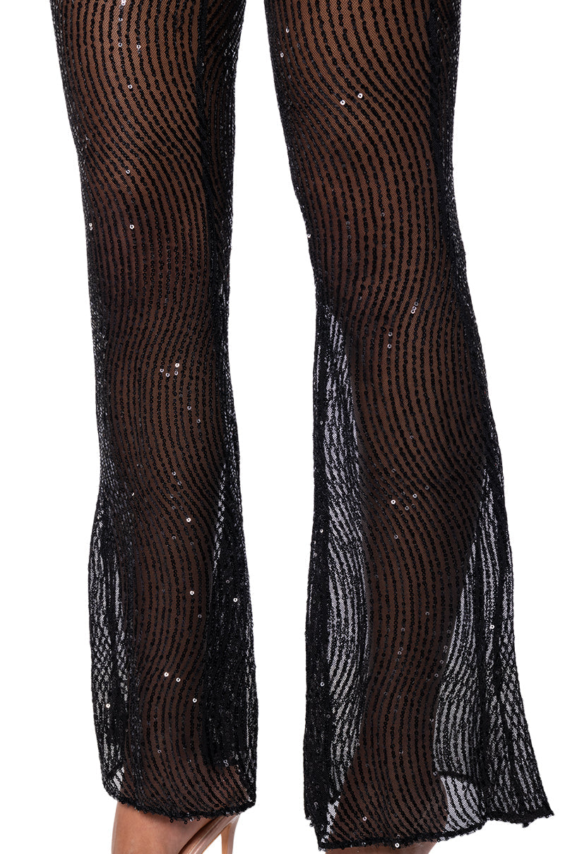 CATCHING EYES SEQUIN EMBELLISHED FLARE PANT
