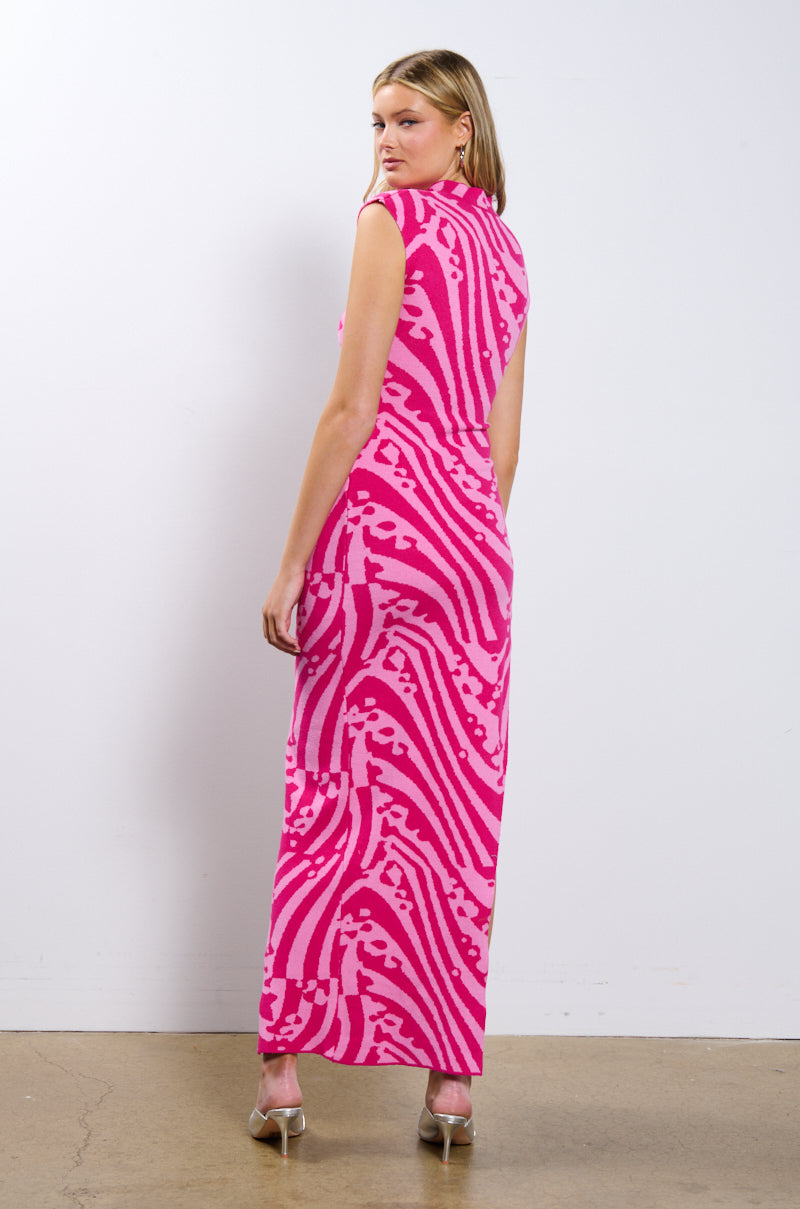 CAUGHT MY EYE MOCK NECK KNIT MIDI DRESS