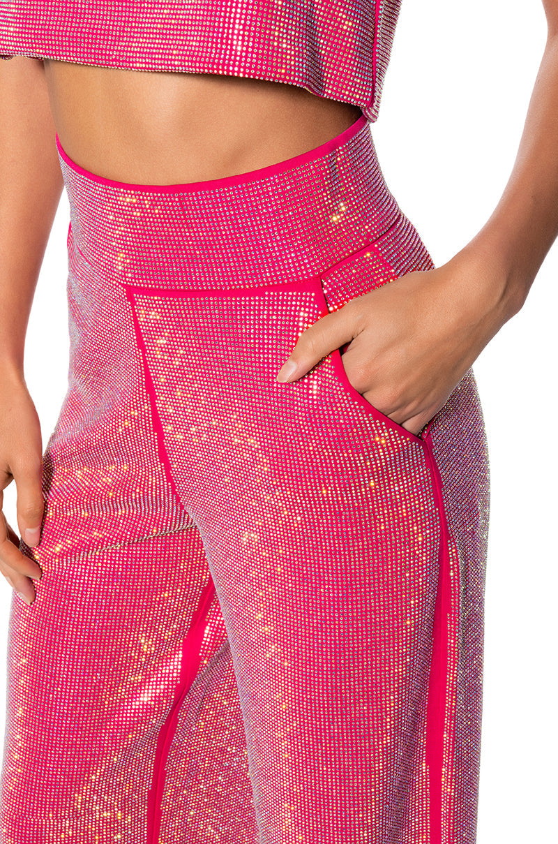 CENTER OF ATTENTION RHINESTONE PANT IN PINK