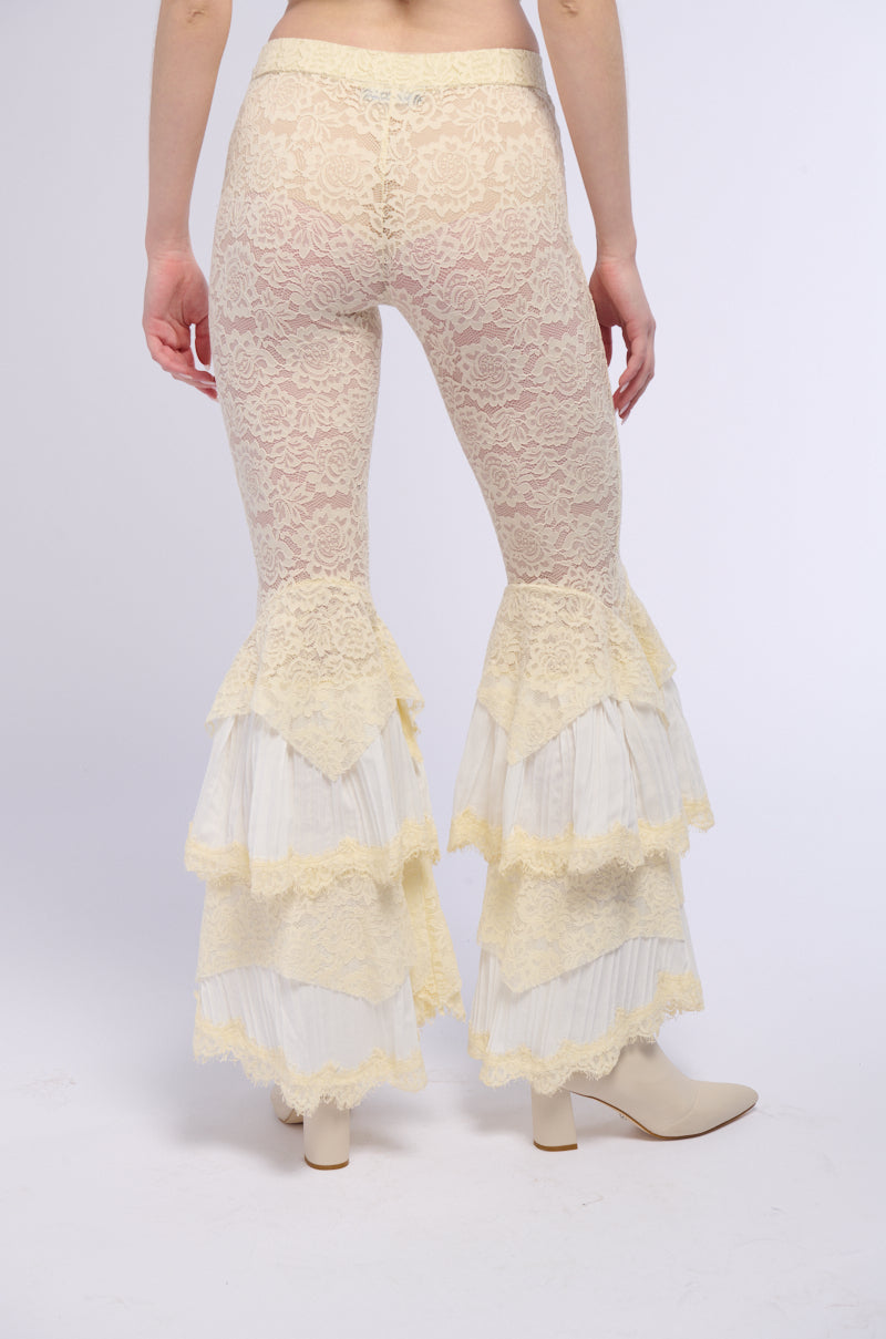CHELLA LACE RUFFLE PANTS