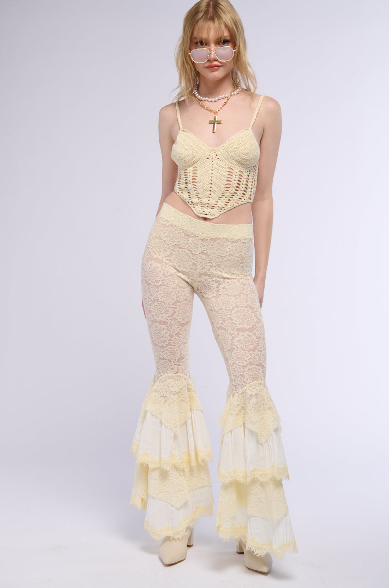 CHELLA LACE RUFFLE PANTS