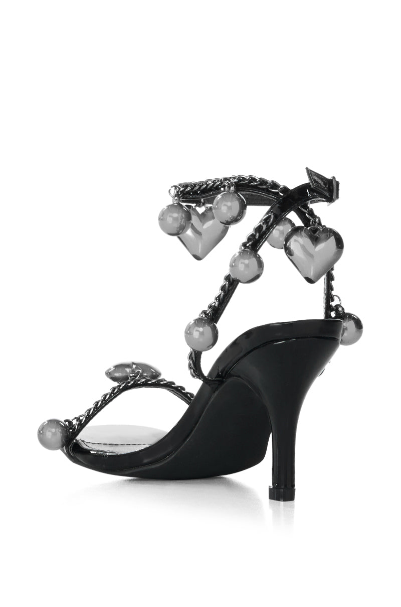 CHERILYNN BLACK BEAD EMBELLISHED SANDAL