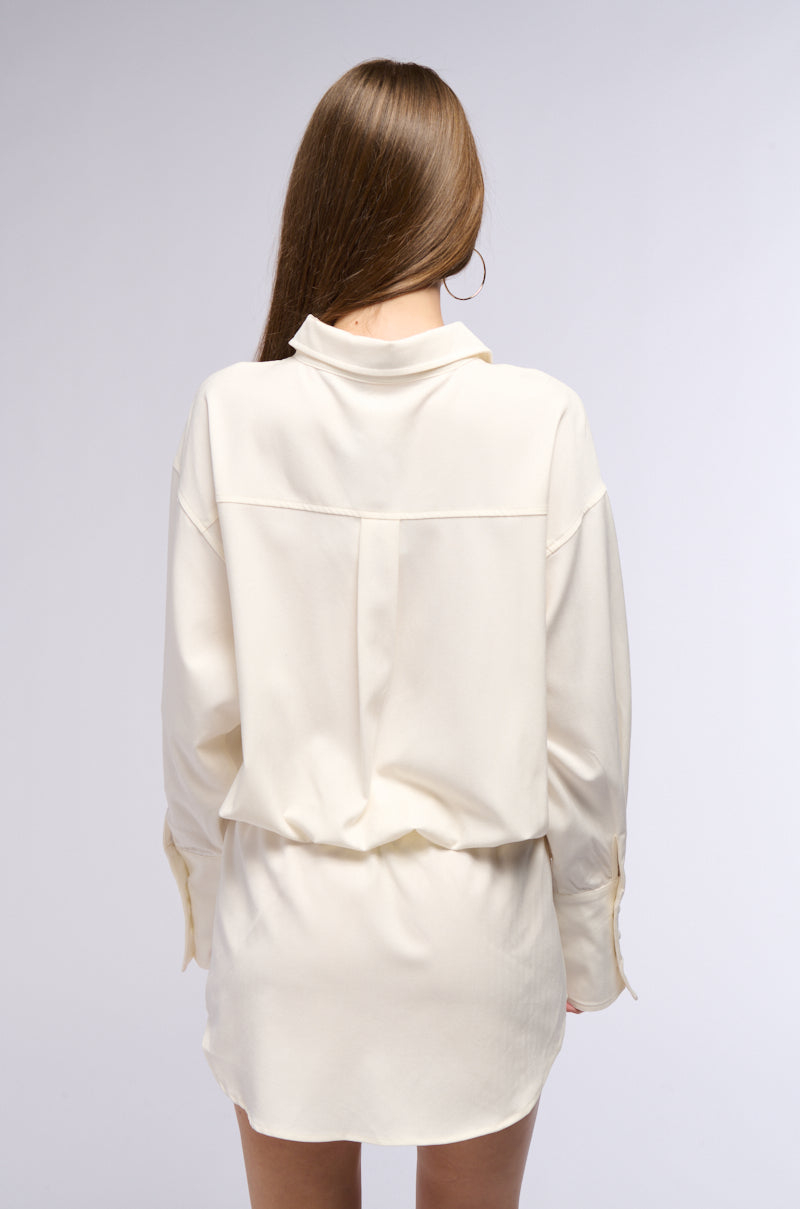 CHIC AF BUTTON DOWN SHIRT MINI DRESS