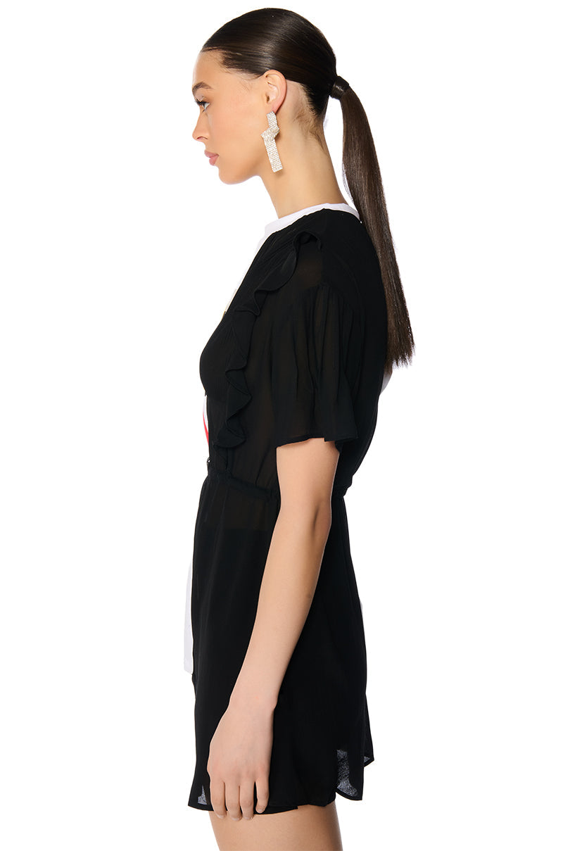 CRAZY SEXY COOL MIX FABRIC T SHIRT