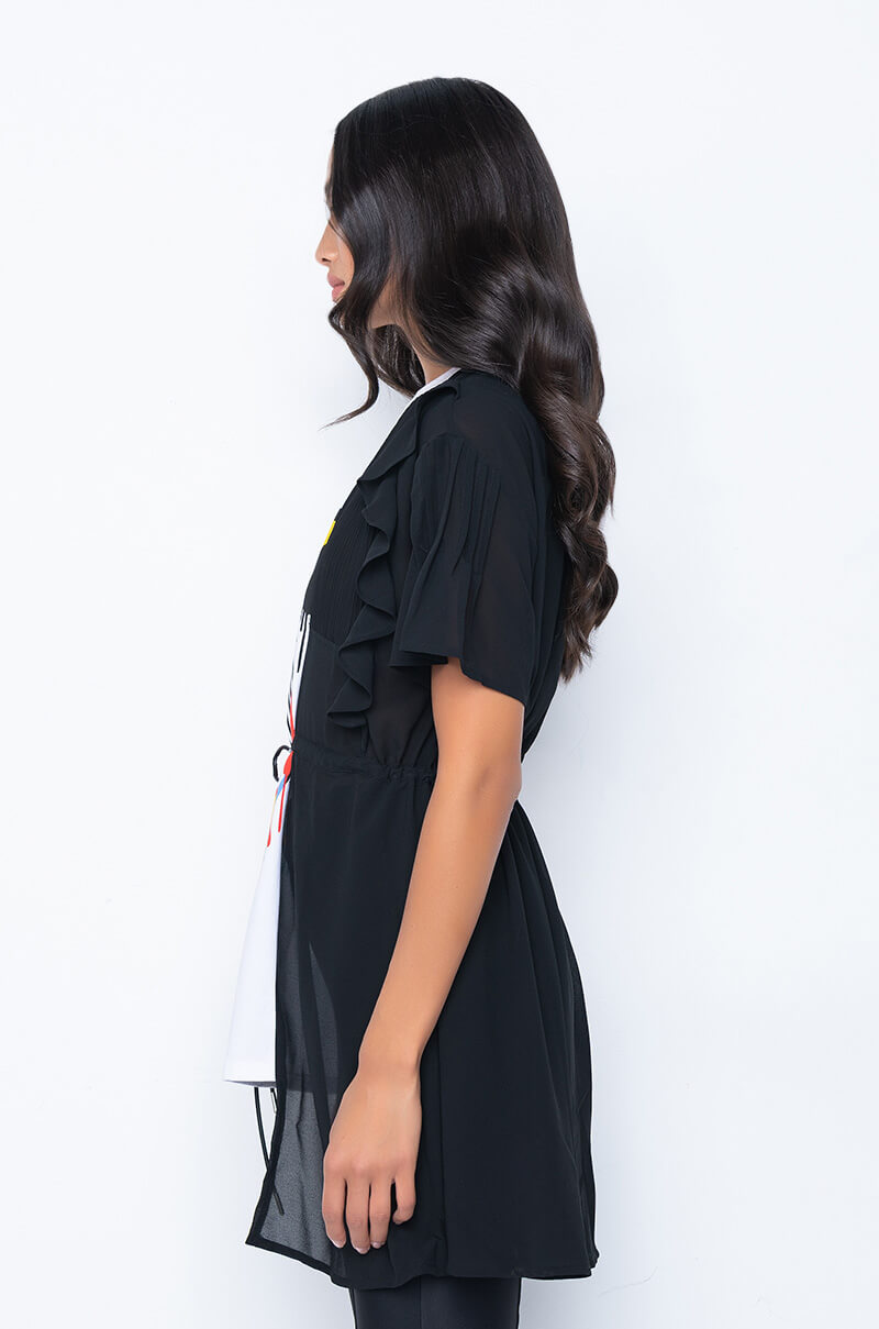 CRAZY SEXY COOL MIX FABRIC T SHIRT