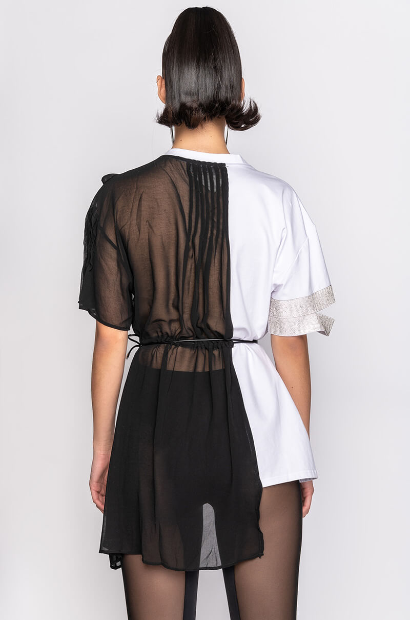 CRAZY SEXY COOL MIX FABRIC T SHIRT