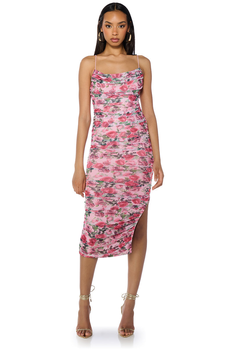 DATE ME FLORAL MIDI DRESS