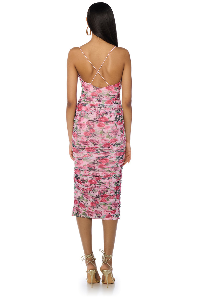 DATE ME FLORAL MIDI DRESS