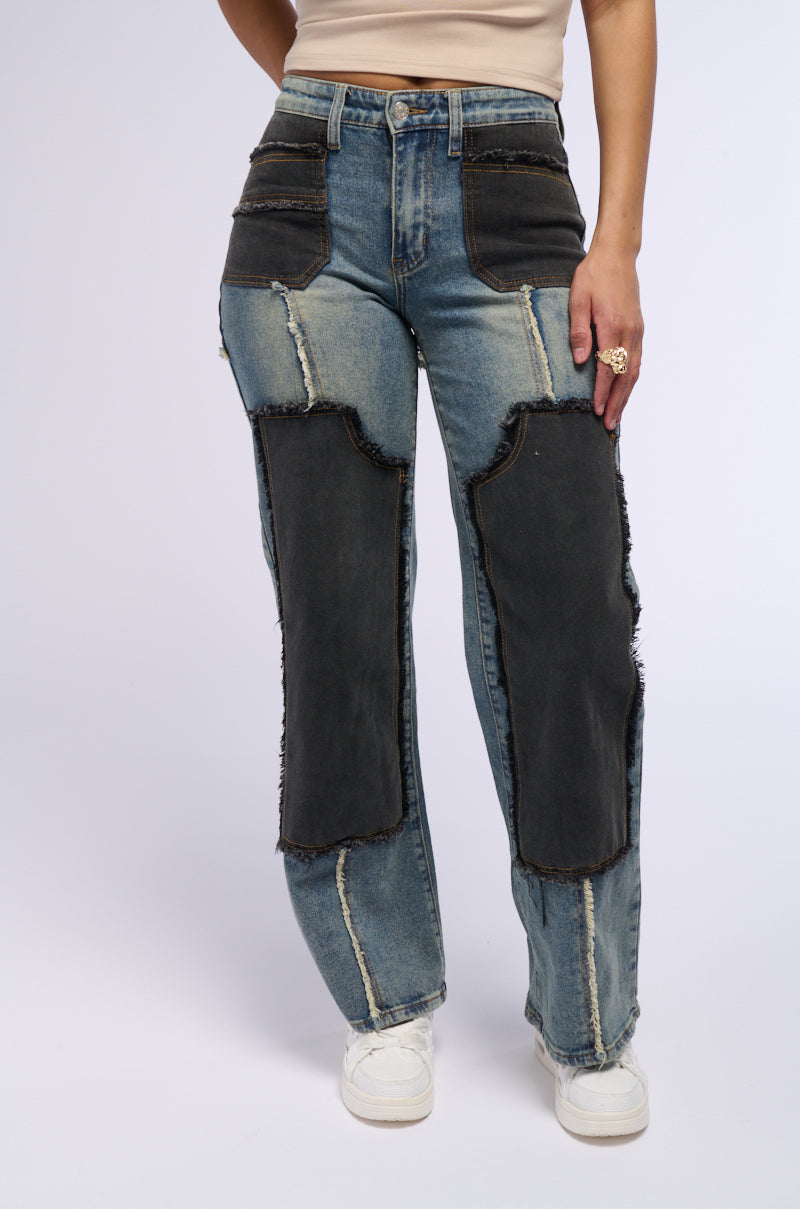 DEEP IN THE BOTTOM DISTRESSED DENIM PANT