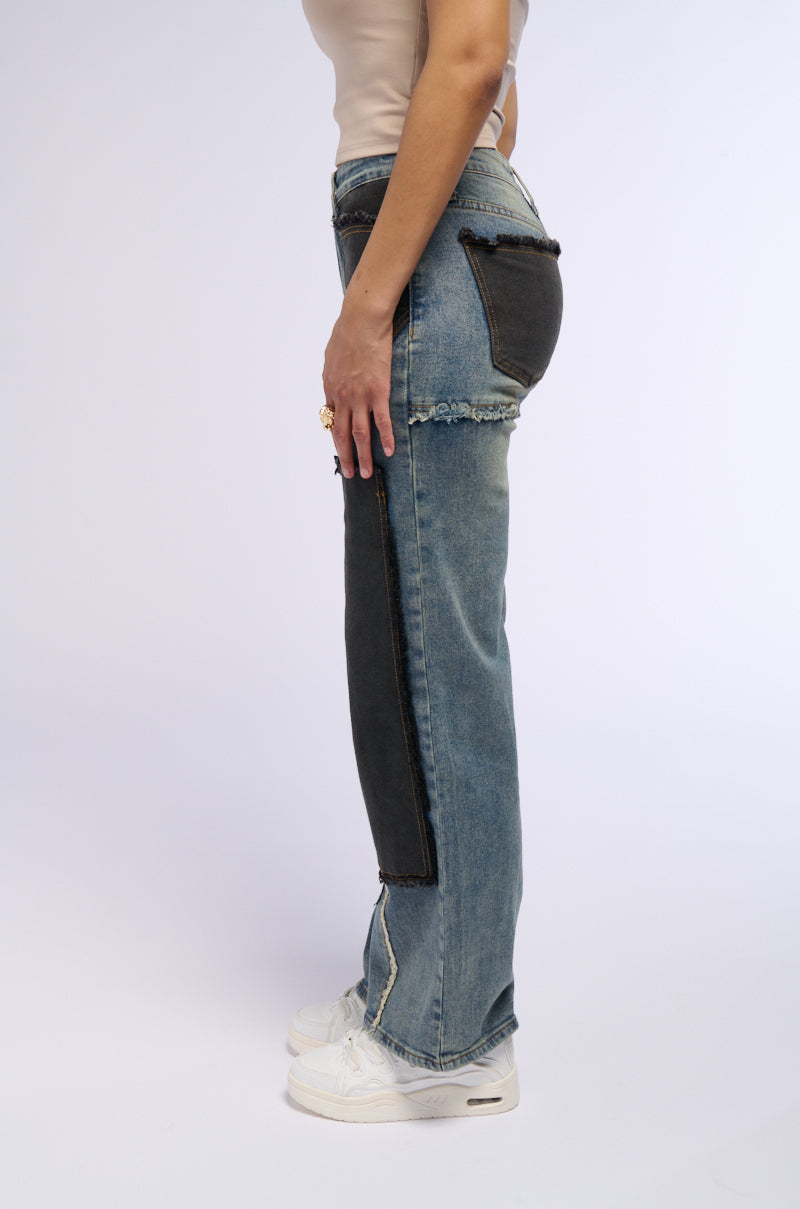 DEEP IN THE BOTTOM DISTRESSED DENIM PANT