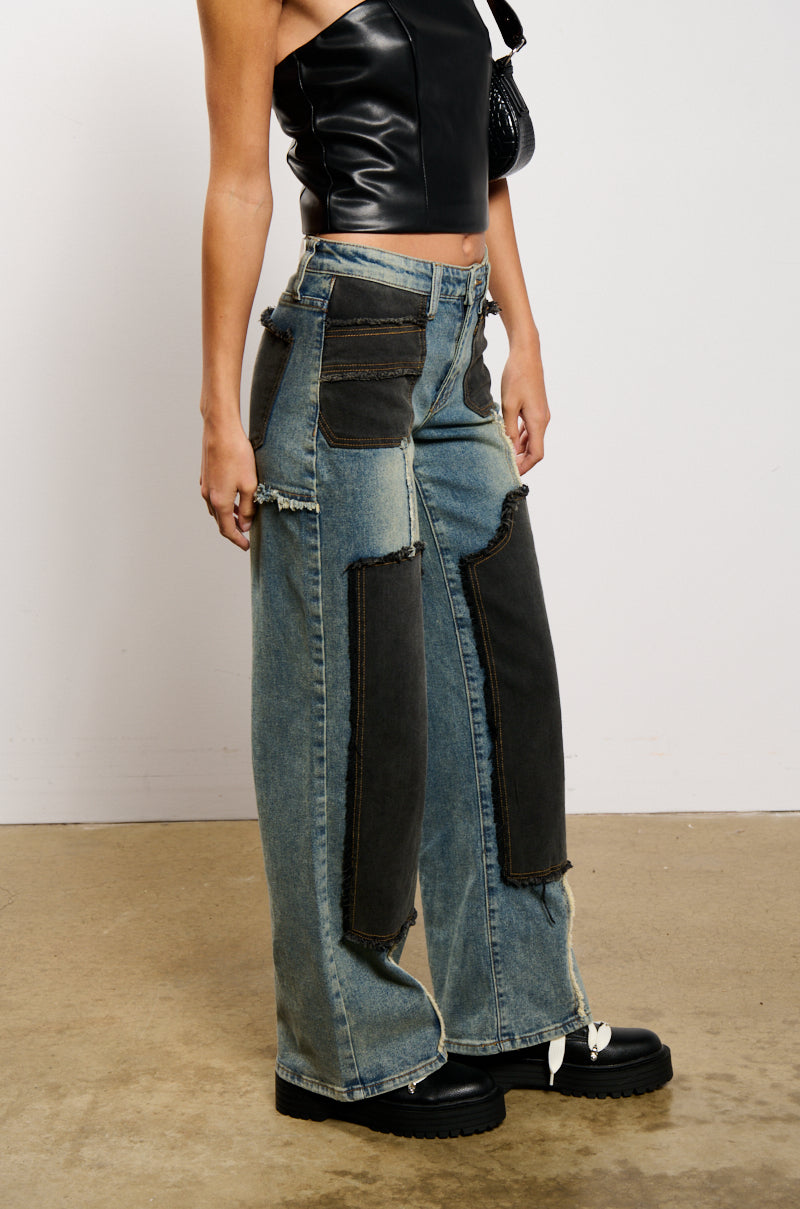 DEEP IN THE BOTTOM DISTRESSED DENIM PANT
