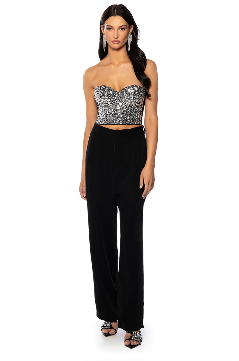DRENCHED IN DIAMONDS RHINESTONE BUSTIER