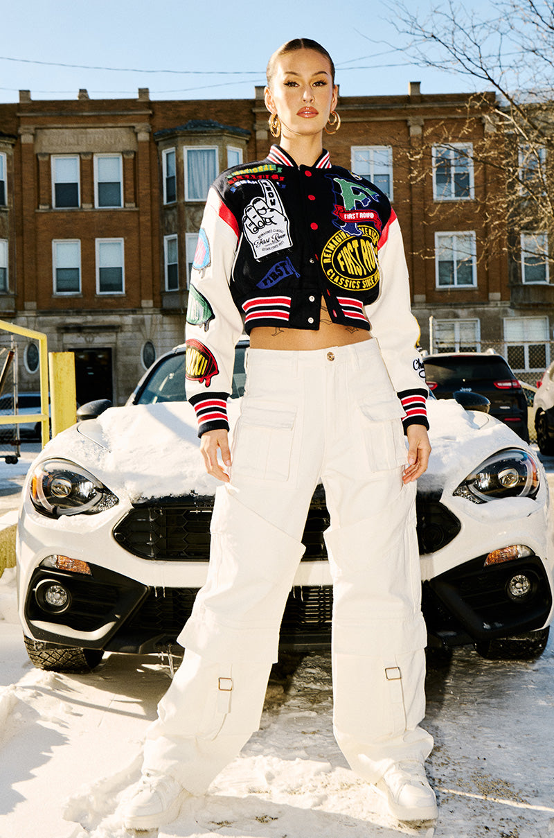 ELEVATED WHITE WASH DENIM UTILITY JOGGER