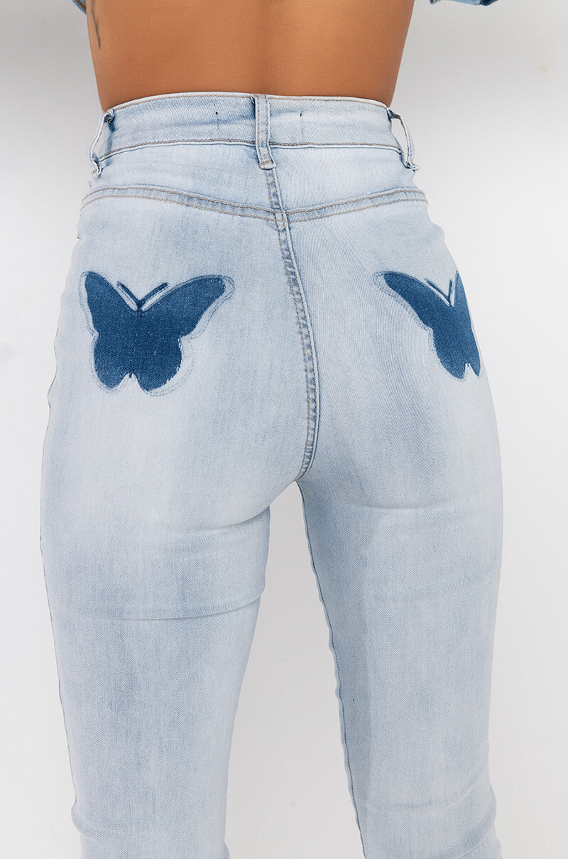 EXTREME STRETCH SKINNY JEANS BUTTERFLY