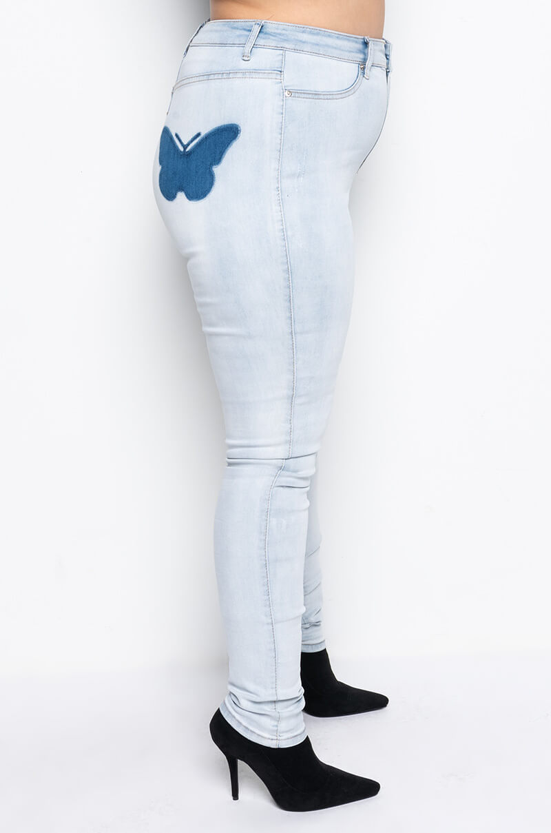 EXTREME STRETCH SKINNY JEANS BUTTERFLY