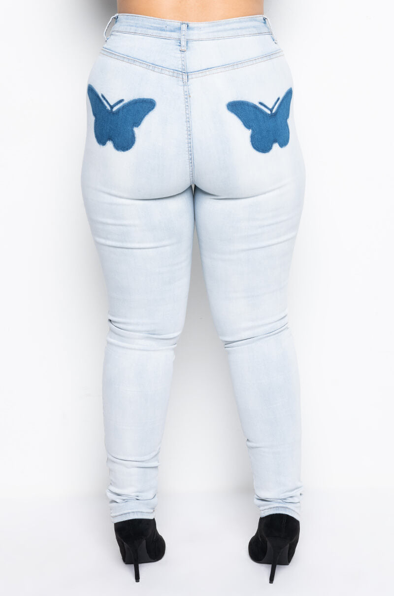 EXTREME STRETCH SKINNY JEANS BUTTERFLY