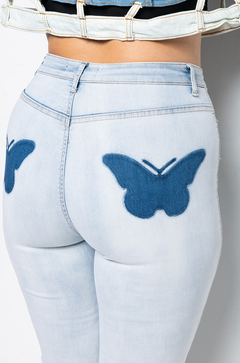 EXTREME STRETCH SKINNY JEANS BUTTERFLY