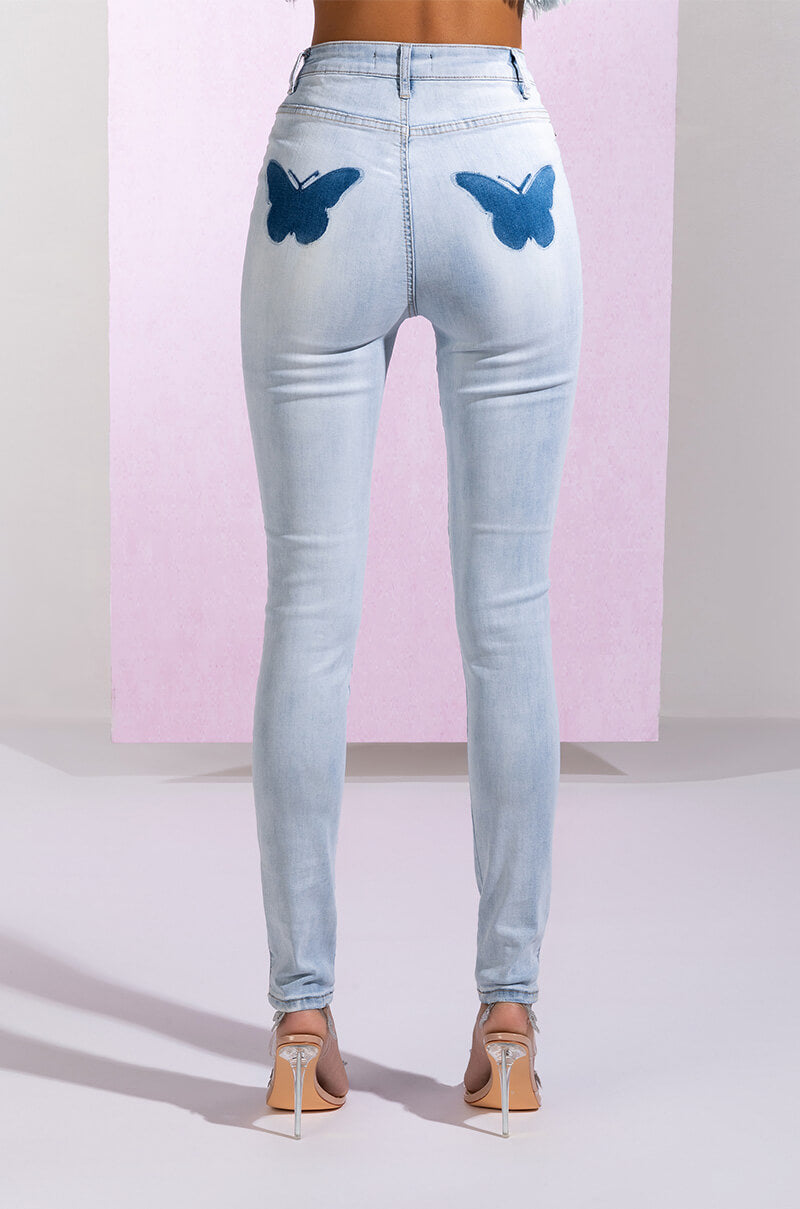 EXTREME STRETCH SKINNY JEANS BUTTERFLY