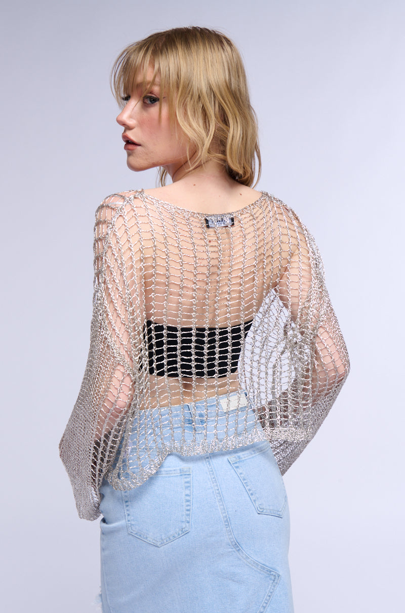 FOR THE BEACH METALLIC SWEATER