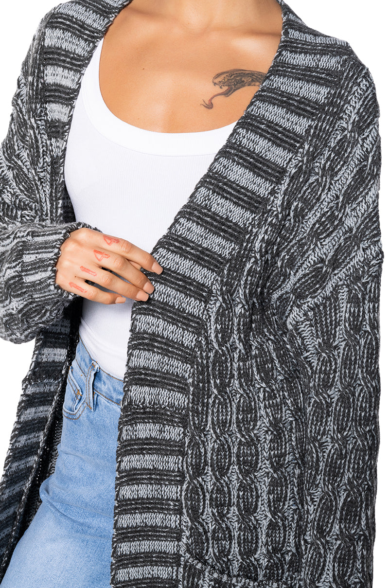 FOR THE LONG NIGHTS KNIT EXTRA LONG CARDIGAN
