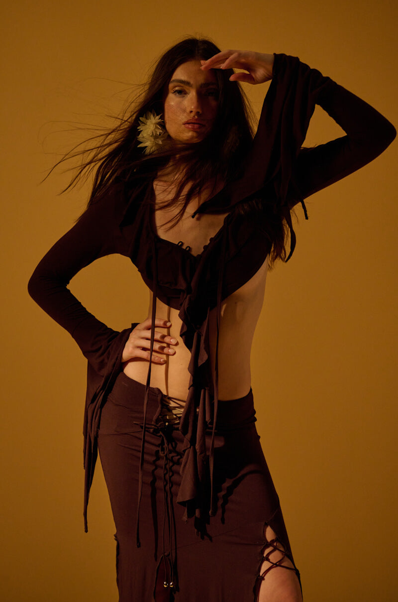 GEMMA RUFFLED LONG SLEEVE TOP