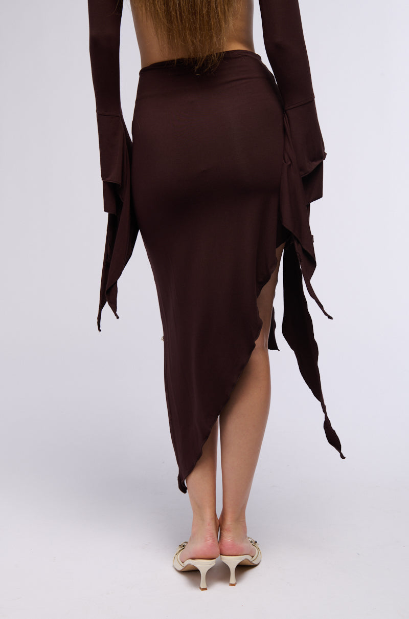 GEMMA RUFFLED MIDI SKIRT