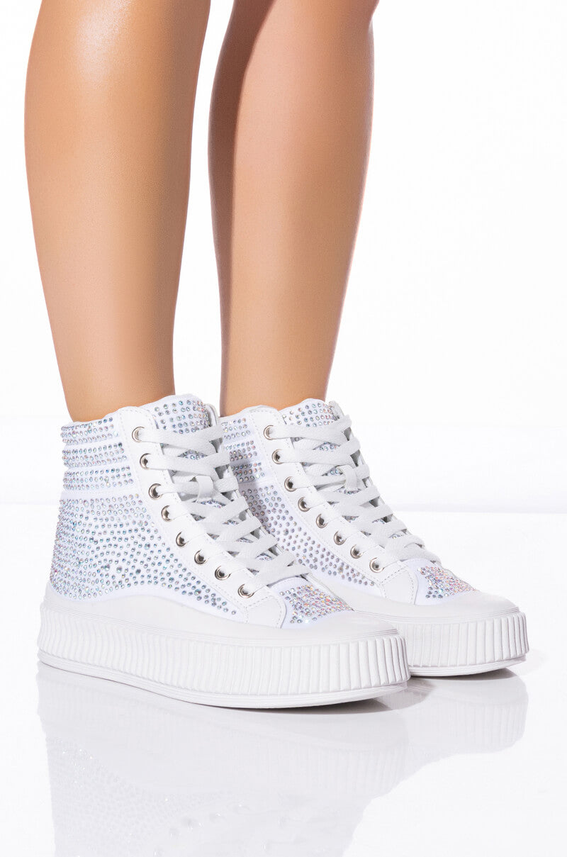 GIGI SNEAKER IN WHITE WITH EMBELLISHMENT