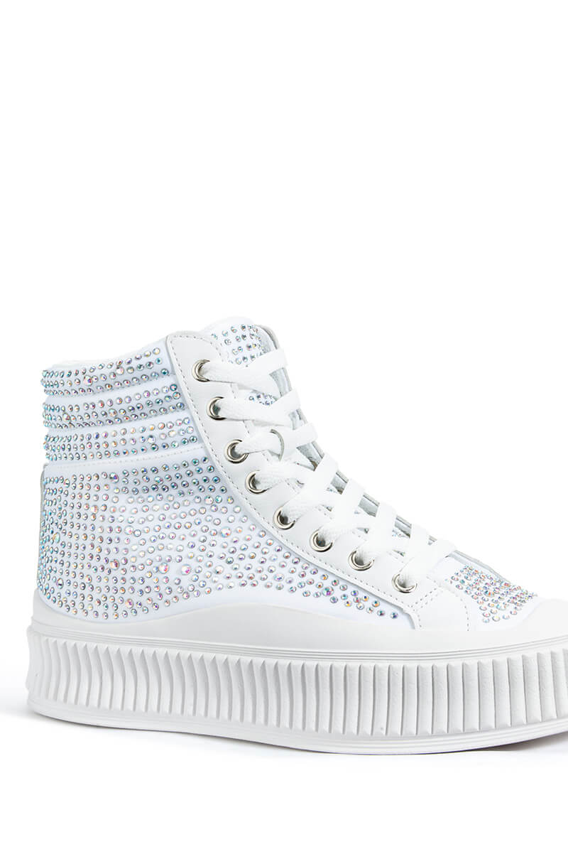 GIGI SNEAKER IN WHITE WITH EMBELLISHMENT