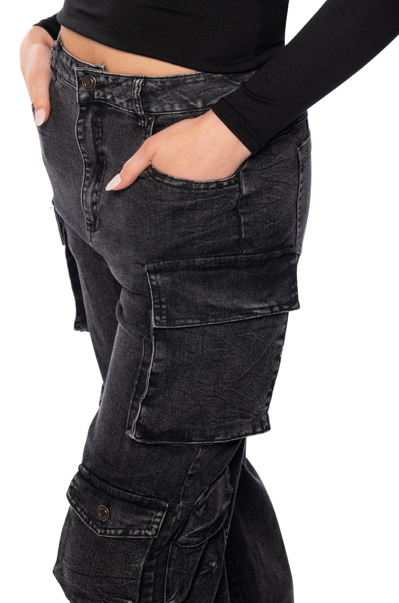 GIVE IT TO ME DENIM CARGO PANT